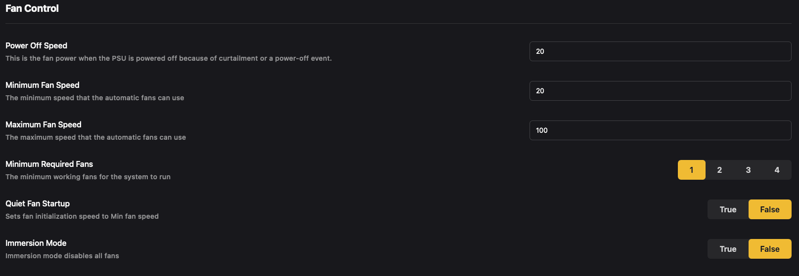 Advanced Features, Fan Control